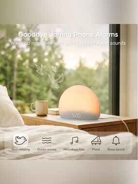 HOUSBAY Sunrise Alarm Clock - White Noise Sound Machine - NEW - Open Box
